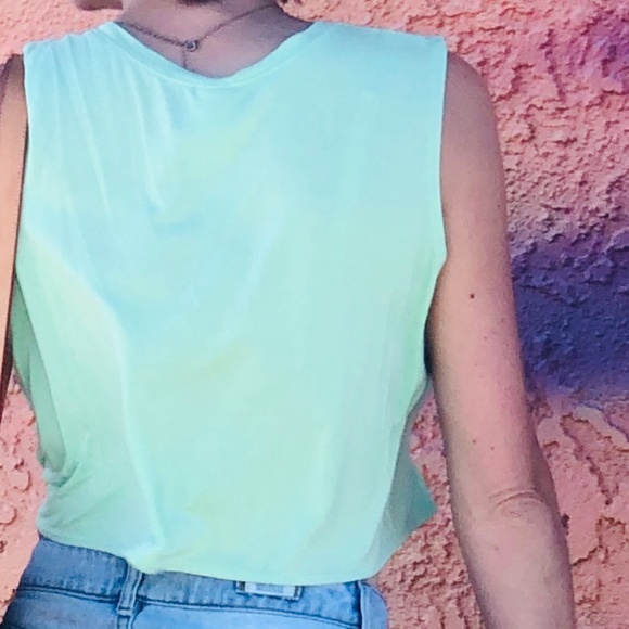 Joy Lab Mint Green Twist-Front Athletic Muscle Tee - Picture 5 of 16